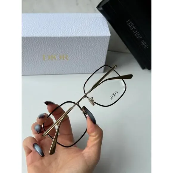 NEW Dior GemDiorO SU Eyeglasses Frames in Gold Brown - Picture 4 of 8